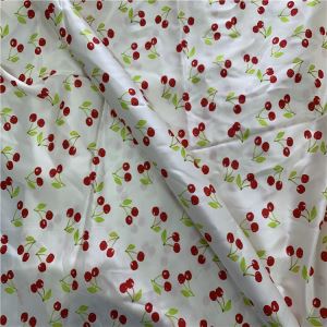 Cherry Print Stretch Silk